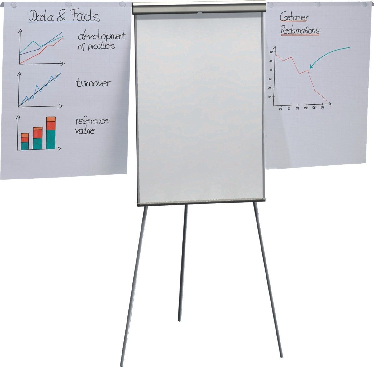 Standtafel Flipchart-Tafel X-tra! Line Standard Plus 105x68 cm grau