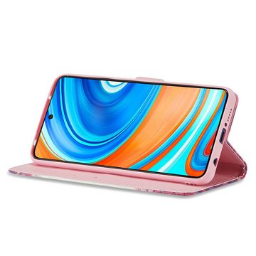 FITSU Handyhülle Handytasche für Xiaomi Redmi Note 9 Pro Hülle Schmetterling Motiv 6,67 Zoll, Case für Xiaomi Redmi Note 9 Pro Hülle, Handytasche mit Kartenfach