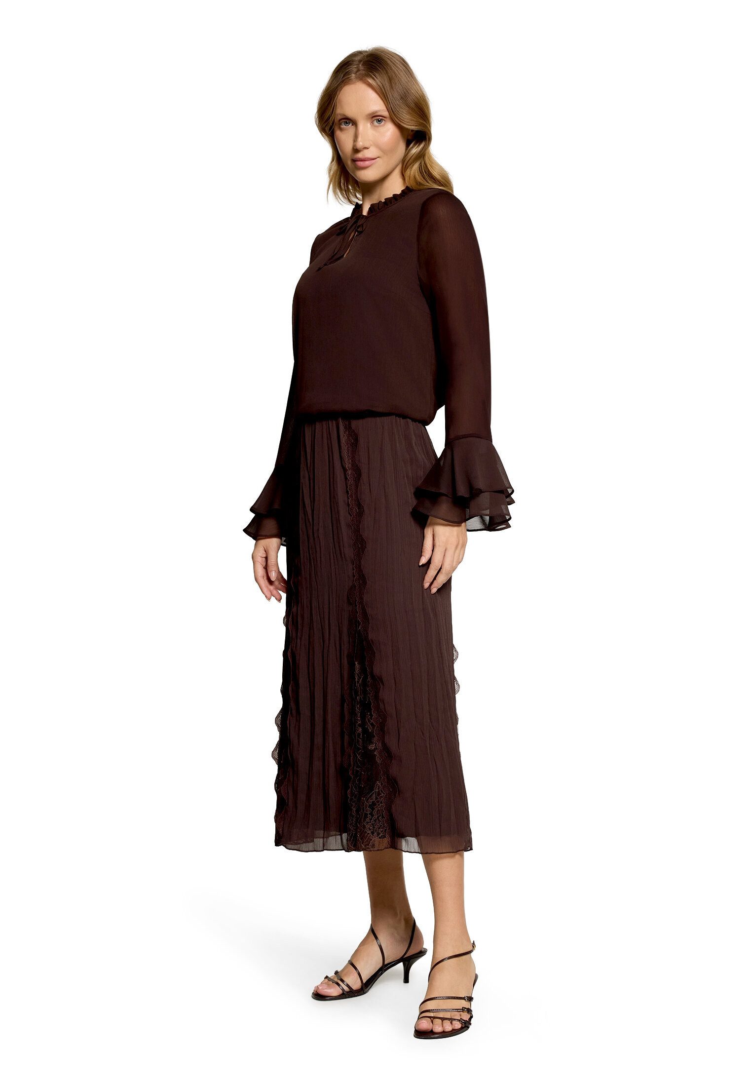 Cartoon Schlupfbluse Damen mit Volant