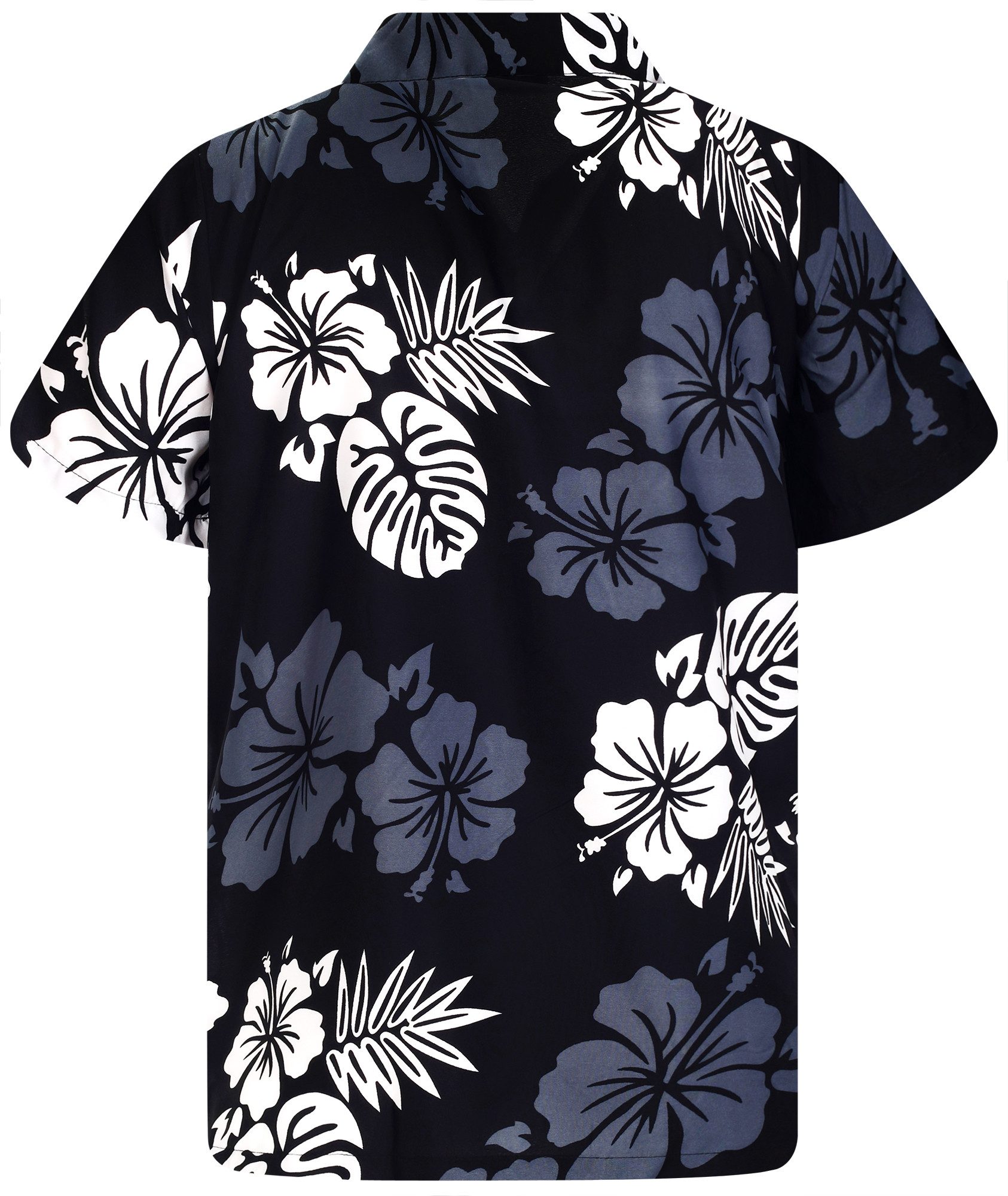 King Kameha Hawaiihemd "Mono Hibiscus" Funky Hawaii-Hemd Herren Kurzarm Front-Tasche Stylish – Bild 2 von 5