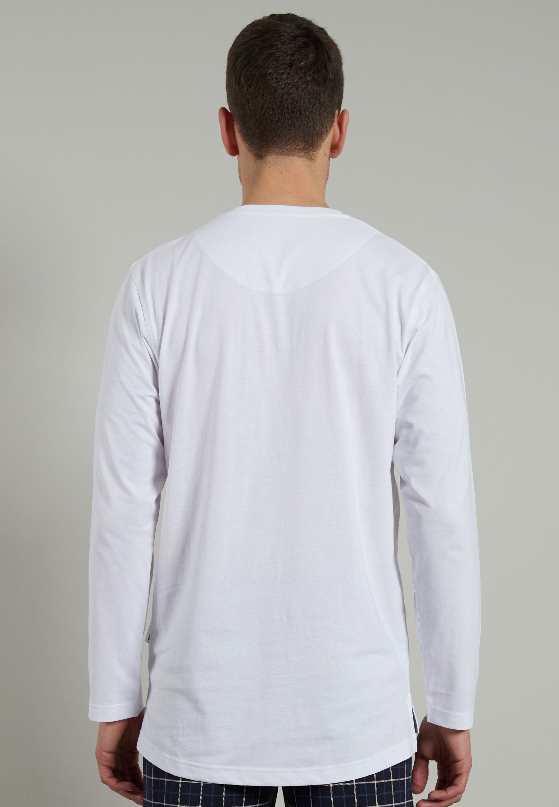 CECEBA Sleepshirt CECEBA Herren Longsleeve weiß uni (1-tlg)