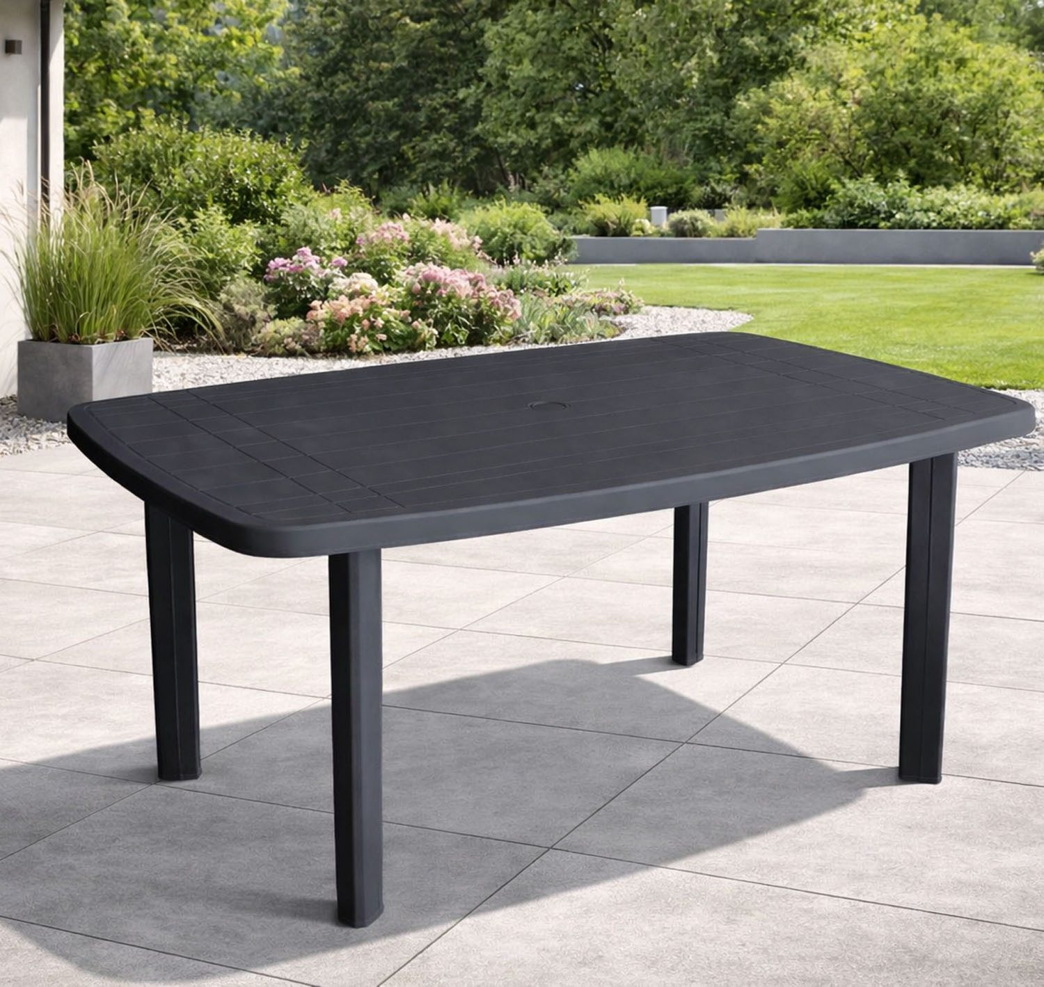 Mojawo Küchentisch Gartentisch Anthrazit 140x90x72cm