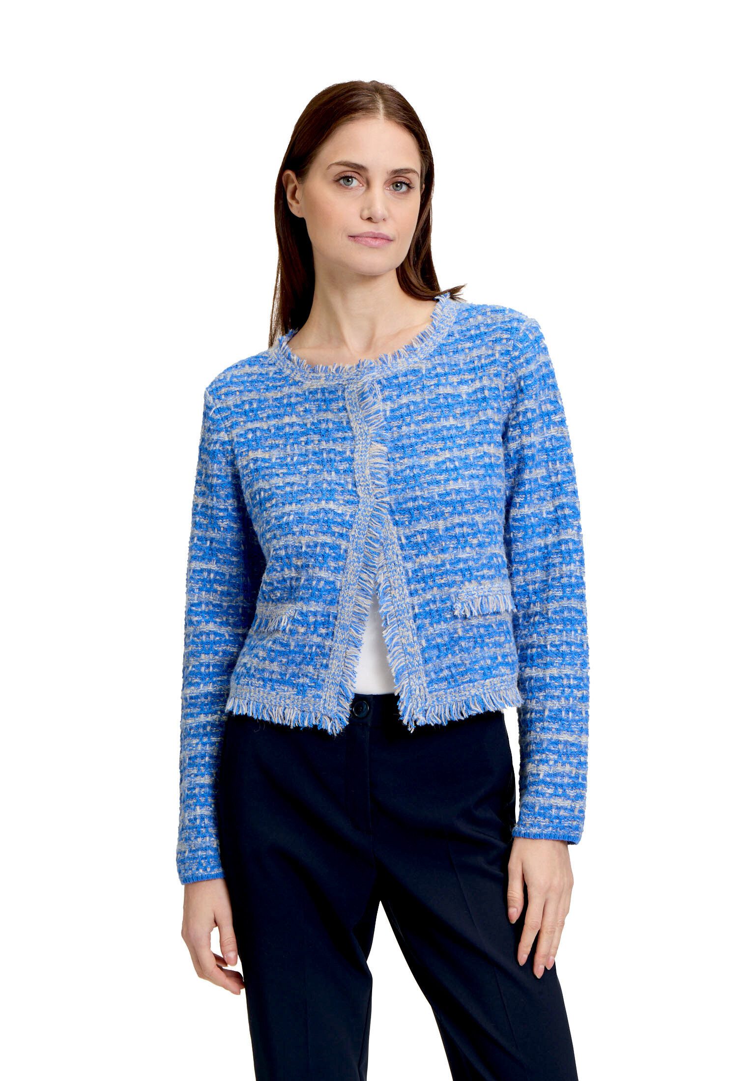 Betty Barclay Strickjacke Damen mit Fransen (1-tlg) Taschen