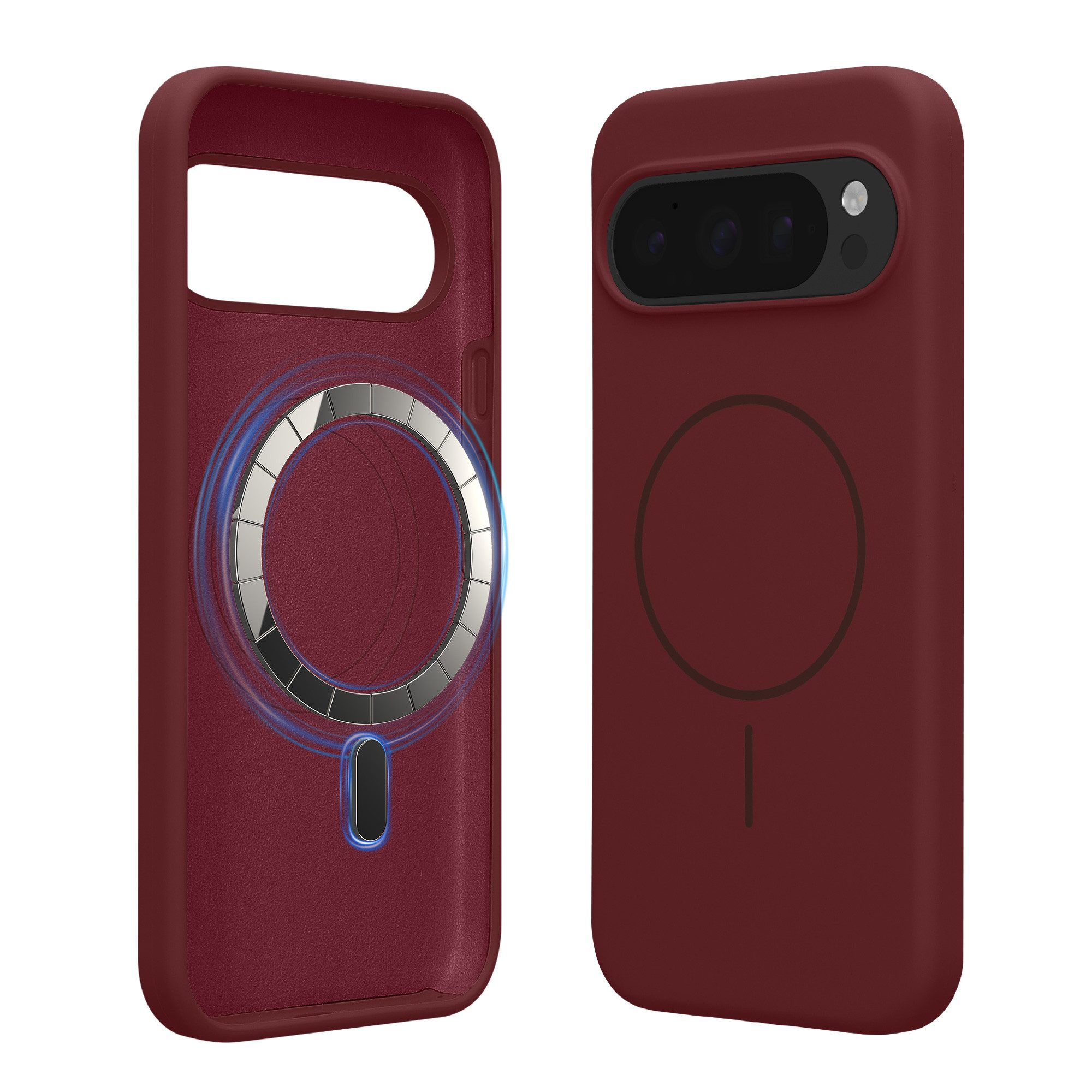 kwmobile Smartphone-Hülle Soft Silikon Case für Google Pixel 10 / Pixel 10 Pro Hülle, magnetische Schutzhülle kompatibel mit MagSafe Cover gummiert