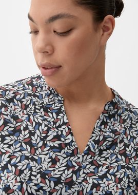 TRIANGLE Langarmbluse Bluse mit Tunikaausschnitt Logo