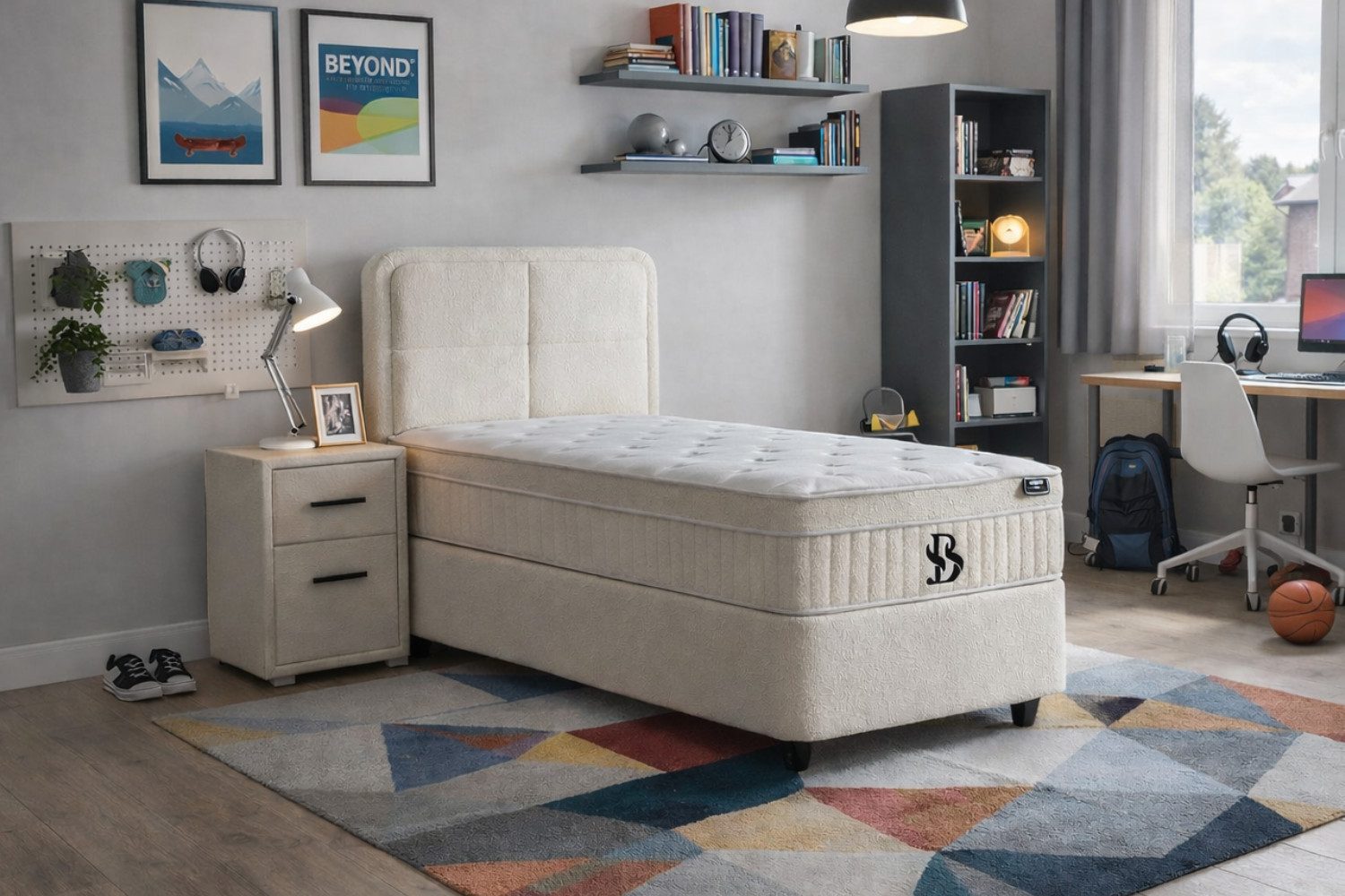 Pointhome Boxspringbett, Jungenbett, Mädchenbett, Kinderbett, Boxbett (90x200 cm, Bett mit Bettkasten, Matratze & Stauraum), Hydraulischem Stauraum