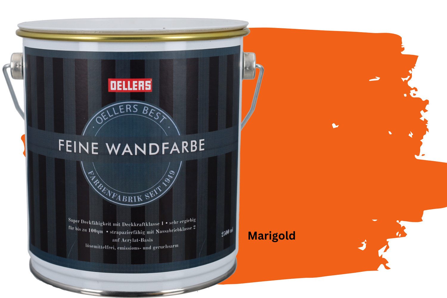 OELLERS Wandfarbe Premium, Feine Wandfarbe, 2,5 Liter Matt