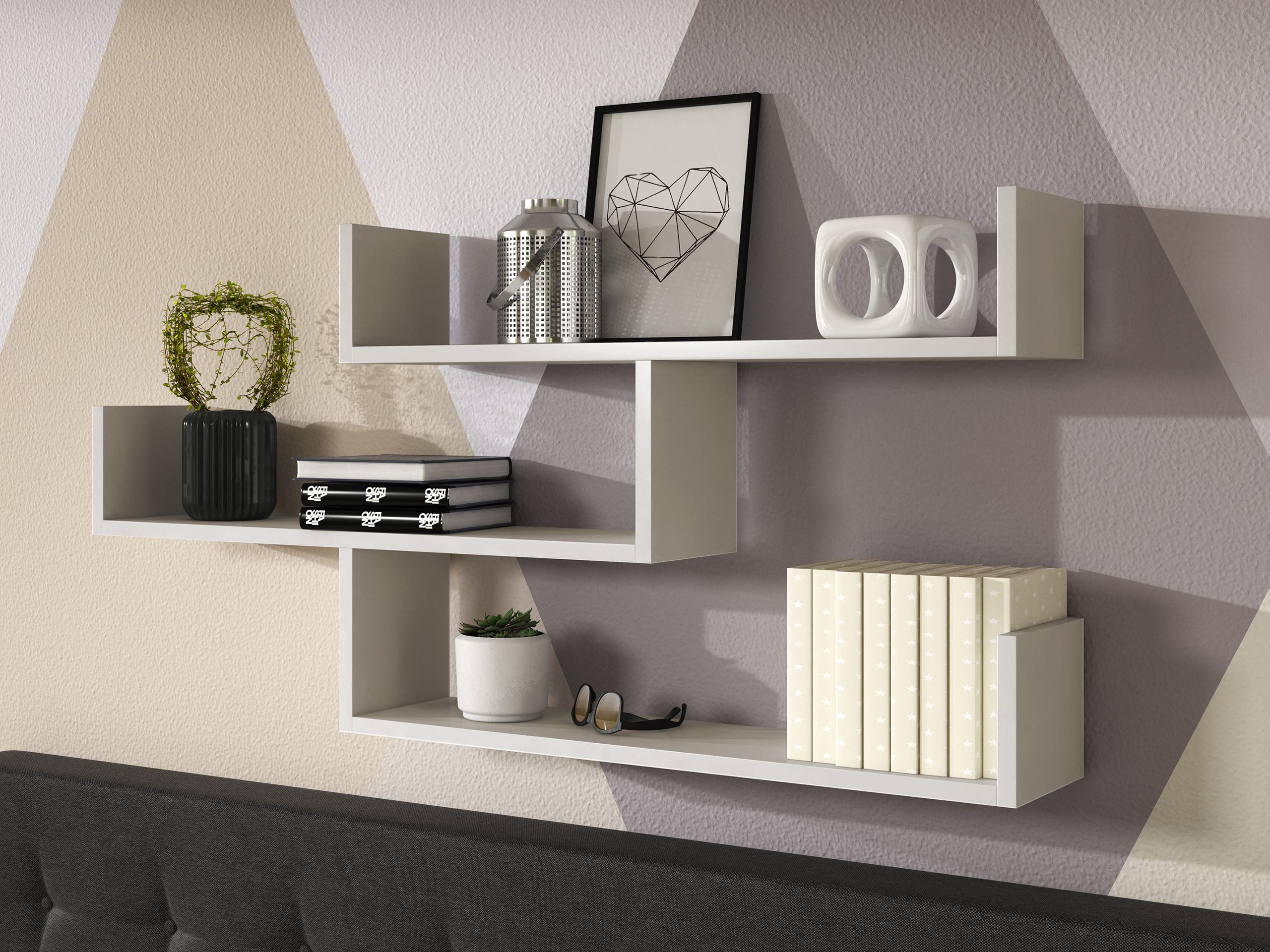 MIRJAN24 Wandregal Trio 003, 119x18x55 cm, mit Haken zum Aufhängen – Bild 2 von 5