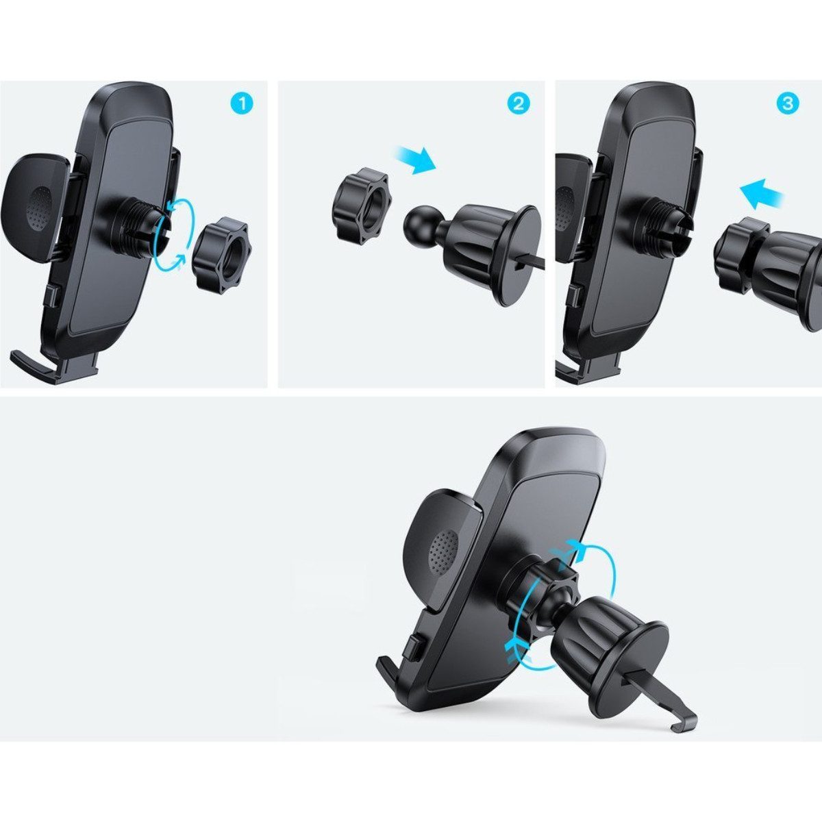 JOYROOM Handy-Halterung JR-ZS259, (bis 6.9 Zoll, Einzelartikel, 360° drehbarer Lüftungsgitterhalter) – Bild 5 von 5