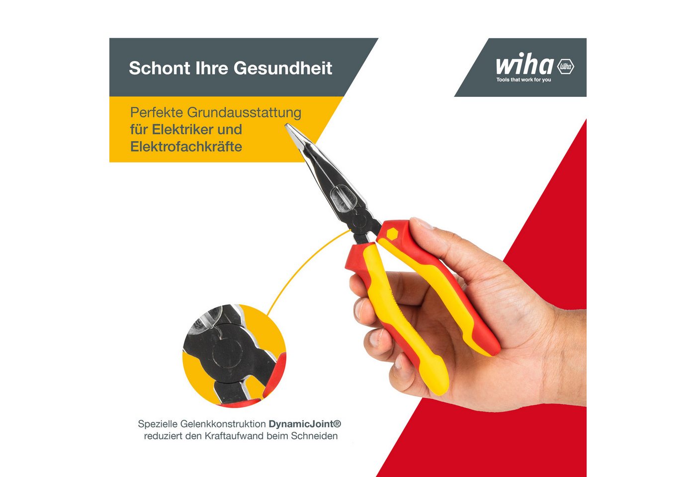 Thumbnail - Wiha Flachrundzange Professional electric (26729), 200 mm, mit Schneide, gebogene Form, Zange für Elektriker, VDE geprüf...