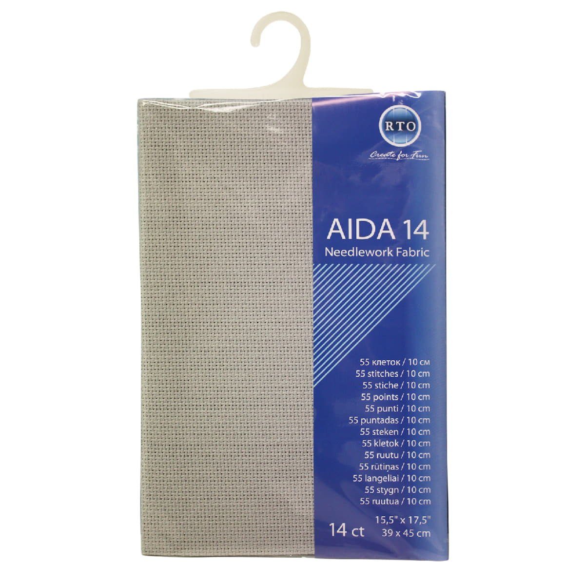 RTO Kreativset RTO Aida Zuschnitt, 14ct, grau, 39x45cm, (embroidery kit by Marussia)