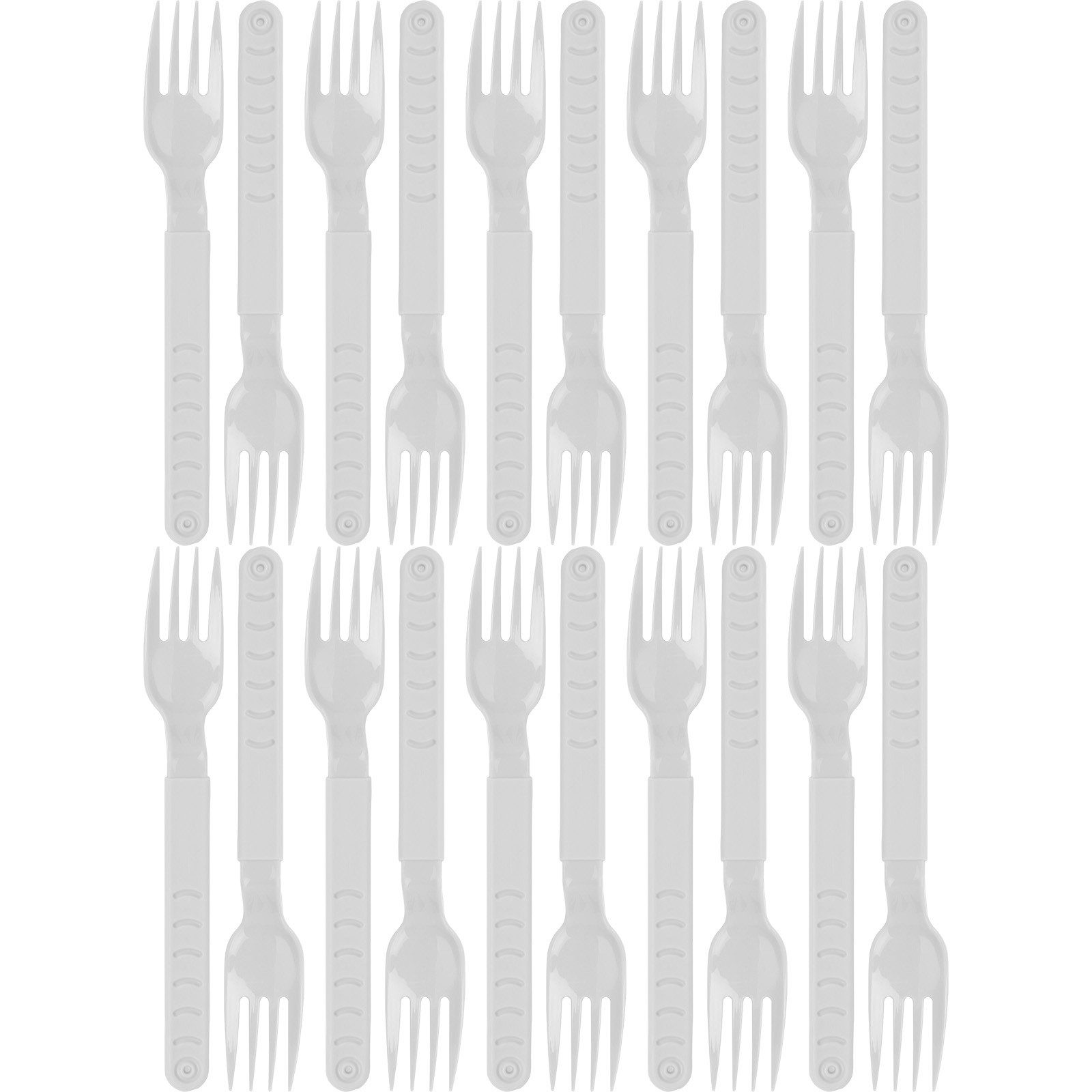 Koopman Tafelgabel Kunststoff 3 Farben 10/20 Tlg. Set (20 Stück), 20tlg, Kunststoff, Campinggabel, Kuchengabel, 18cm