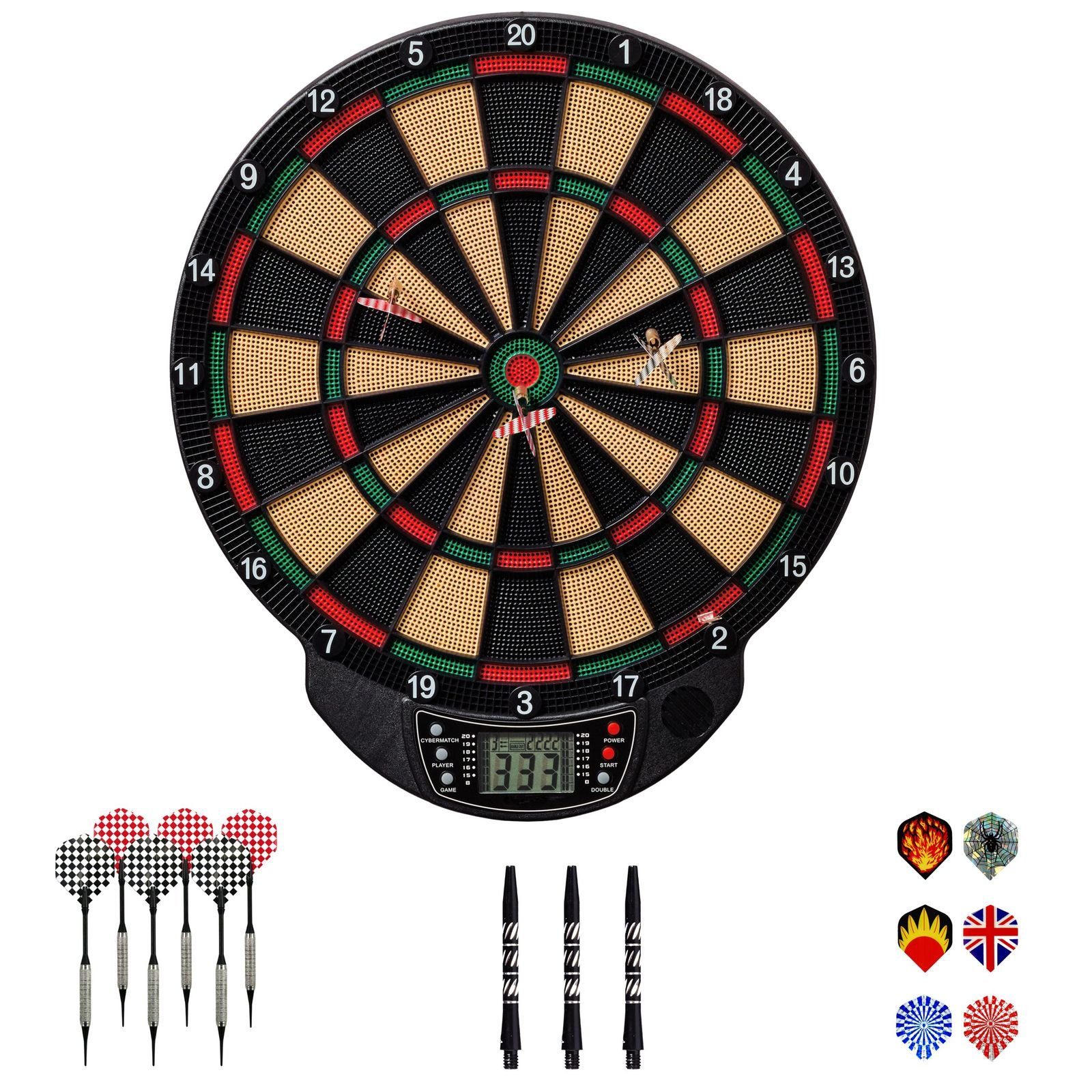 Dartscheibe Sporting Dartset, Bristol Best Elektronische mit & Dartautomat Set Xtra Dartpfeilen/Ersatzspitzen Dart B Wertiges Aluminiumschäften 6