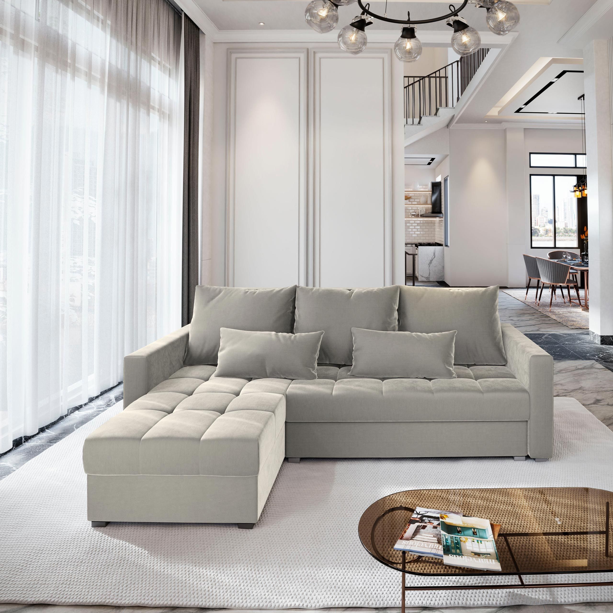 Masseno Ecksofa KOS PIK mit Schlaffunktion L-Form, Sofa mit Bettkasten günstig online kaufen