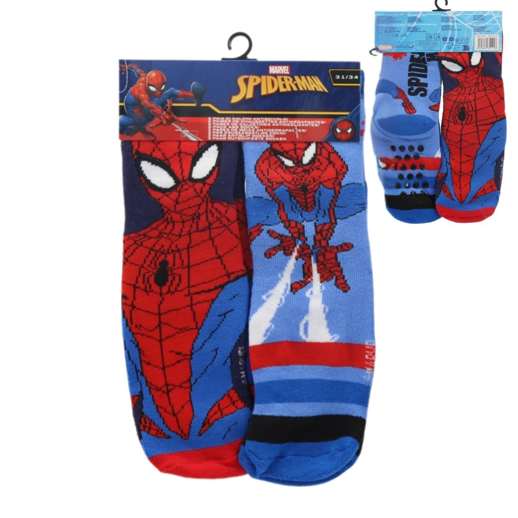Spiderman Socken Kinder Anti Rutsch Socken weiches Set für Alltag und Freizeit