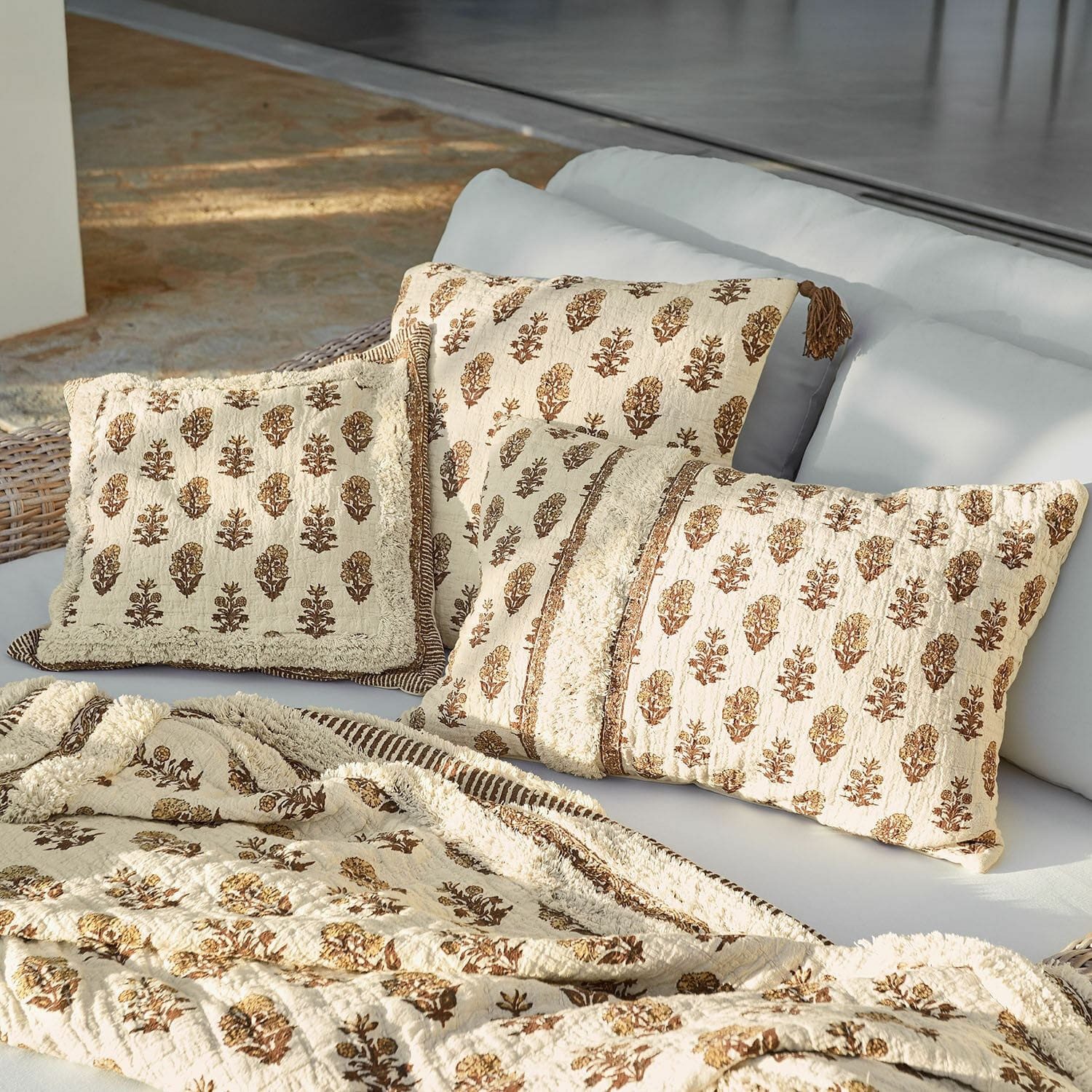 Mirabeau Kissenhülle Kissenhülle 3er Set Arsalan creme/braun