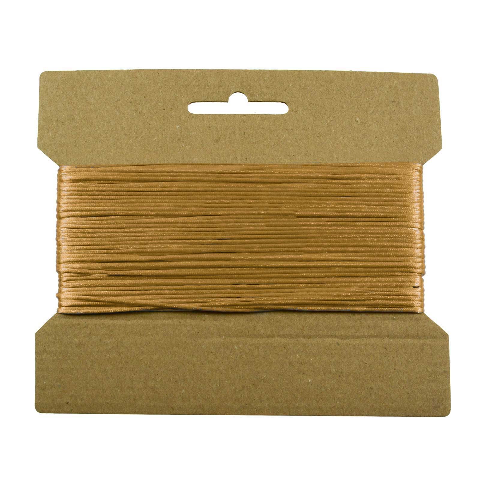 maDDma Kordel 25m Satinschnur Flechtschnur Satinkordel Kumihimo, ⌀ 1 o. 2mm, gold