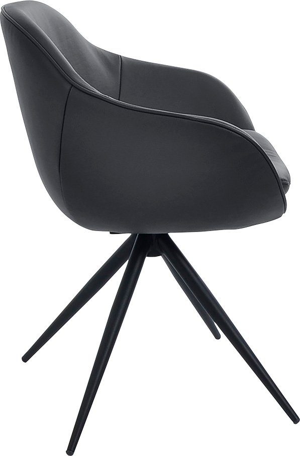 K+W Komfort & Wohnen Struktur Drehstuhl Drehstuhl Metall ZOOM, Gestell aus 4-Fuß schwarz mit