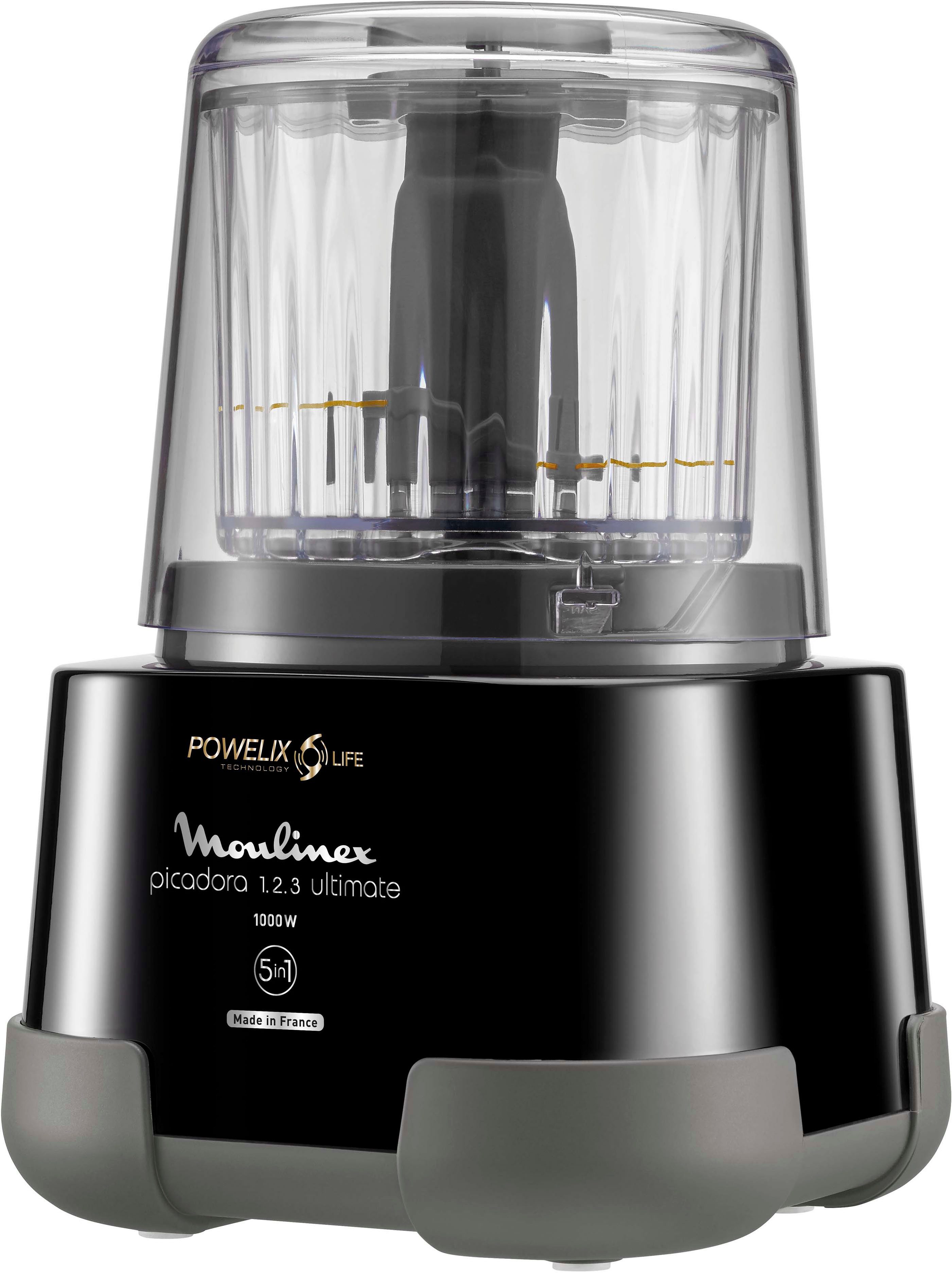 Moulinex Zerkleinerer DP8108 Moulinette Ultimate, 1000 W, 550 ml Kapazität, Easy-Press-System, Powelix-Klingen