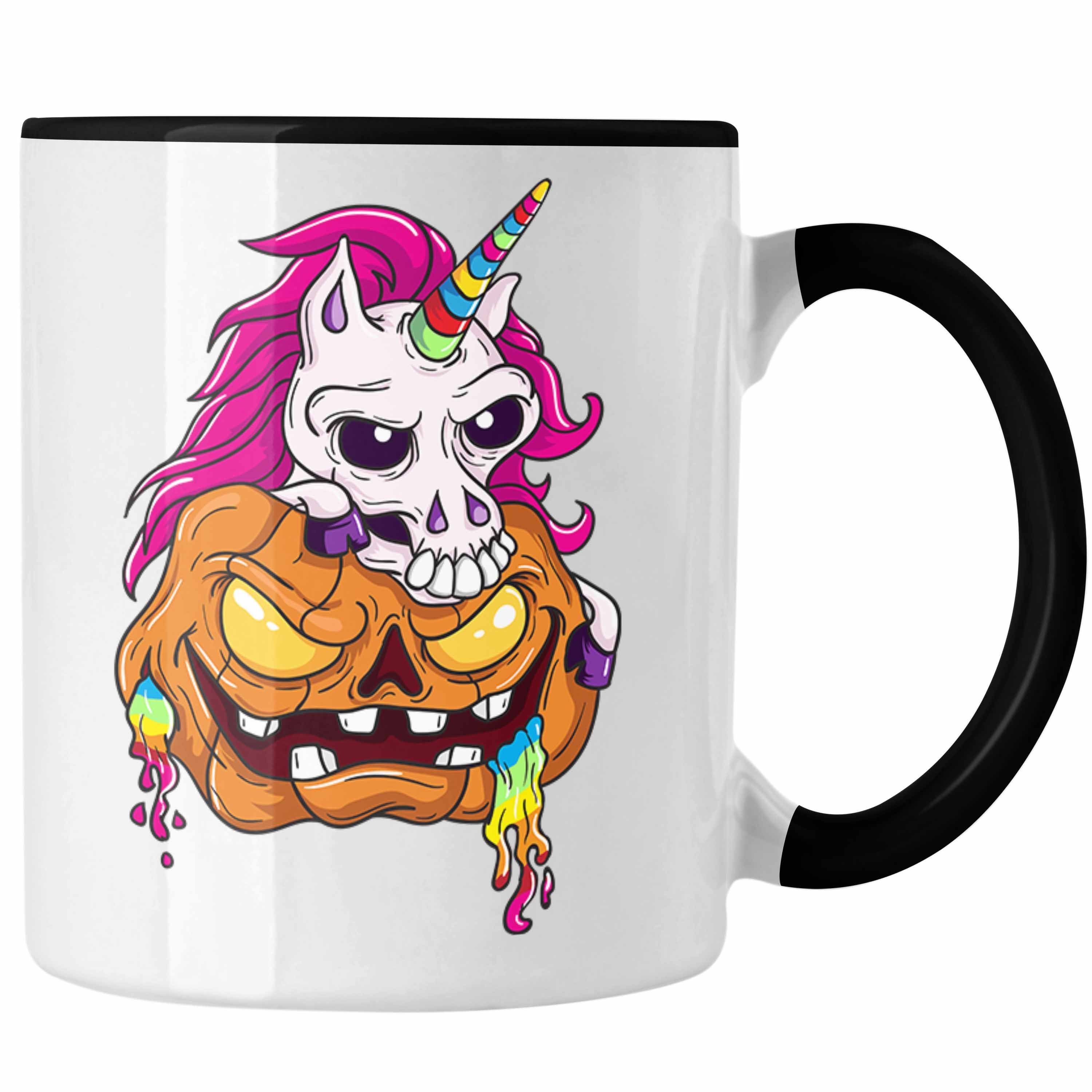 Tasse Dabbing Halloween Tasse Schwarz Trendation Kürbis Dekoration Becher Skelet