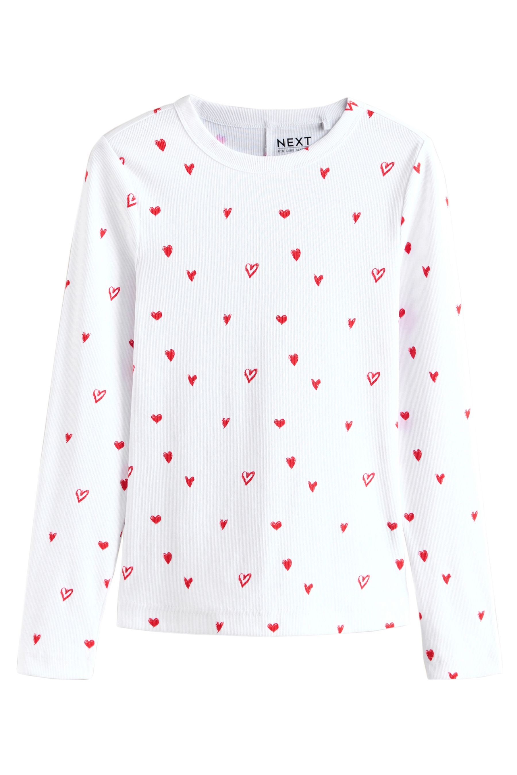 Next Langarmshirt 2er-Pack Langarm-Rundhalsoberteile, Herzen (2-tlg)