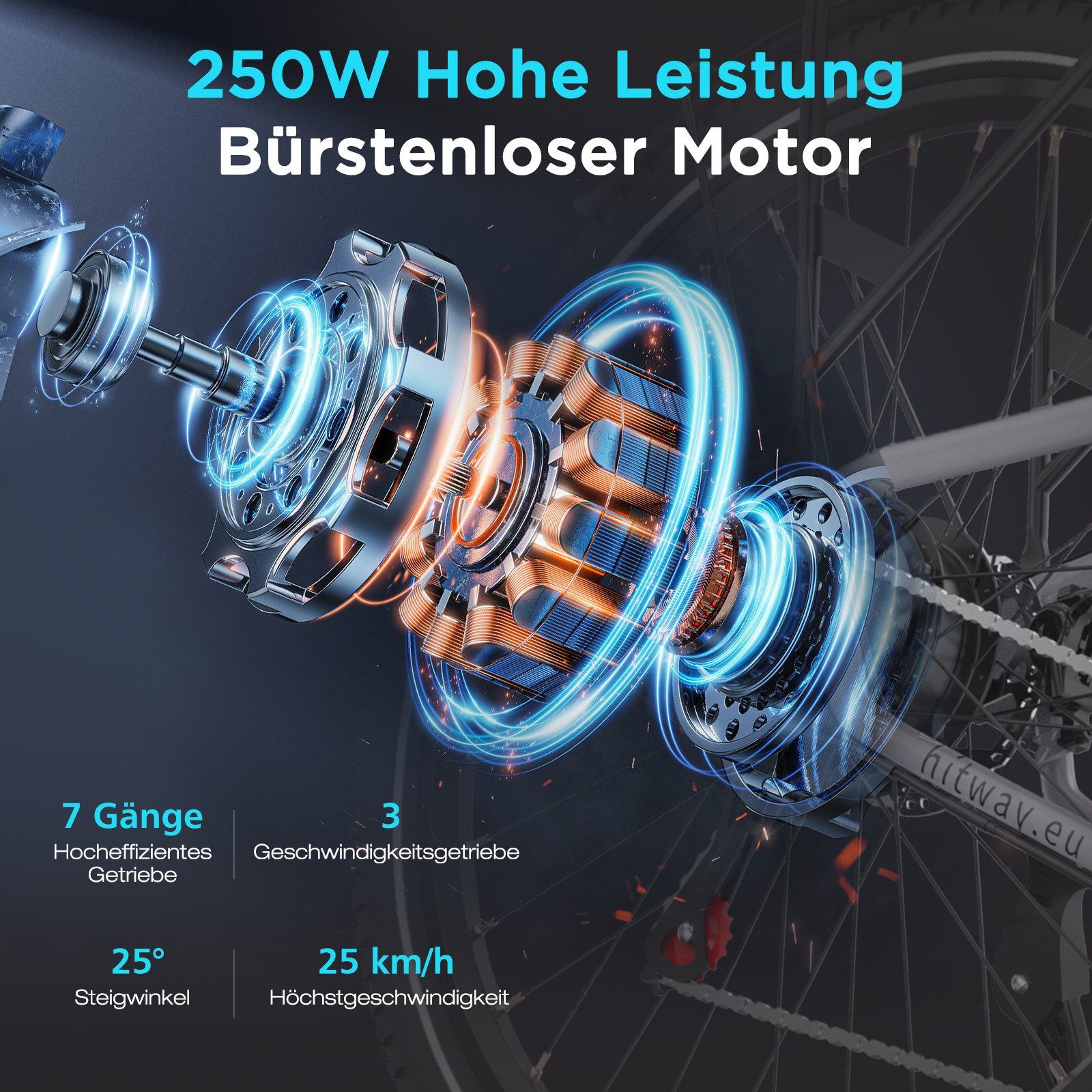 HITWAY E-Bike Cityrad, Trekkingrad, Mountainbike, Faltrad Elektrofahrrad 29 Zoll E-Mountainbike bis zu 50-80km, 7 Gang shimano shimano Schaltwerk, Kettenschaltung, E-MTB, Pedelec für Damen u. Herren mit APP NFC