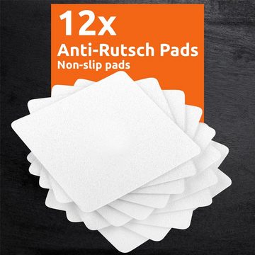 ECENCE Antirutsch-Aufkleber 12x Transparent Anti-Rutsch Pads quadratisch, 12-tlg.