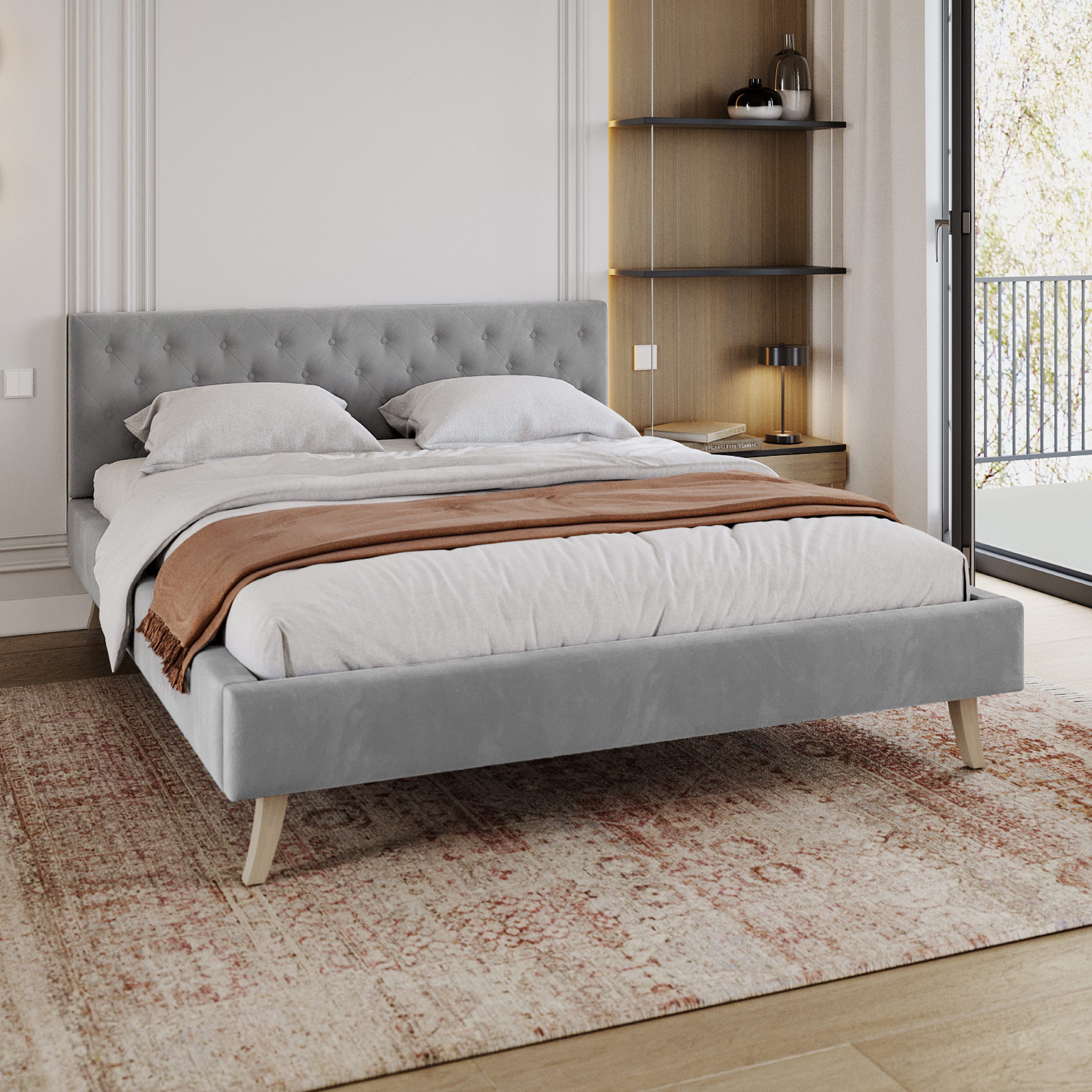 FDM Polsterbett ZUZA modern mit Bettkasten MADE IN EU - mit hochwertigem Ve günstig online kaufen