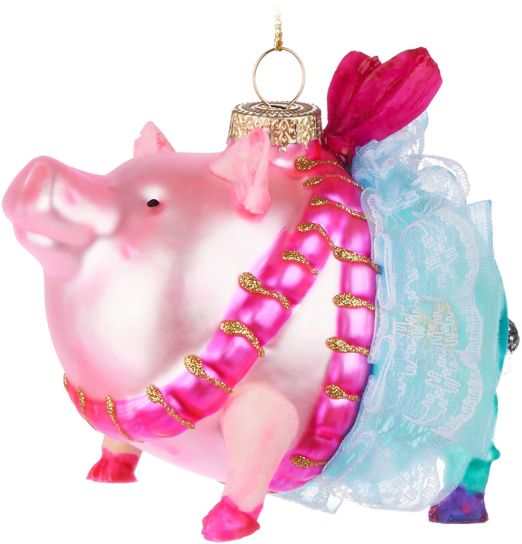 BRUBAKER Weihnachtsbaumkugel Lustige Weihnachtskugel aus Glas - Handbemalt & Mundgeblasen (1 St), Christbaumschmuck Figur - Deko Anhänger Baumkugel - Christbaumkugel