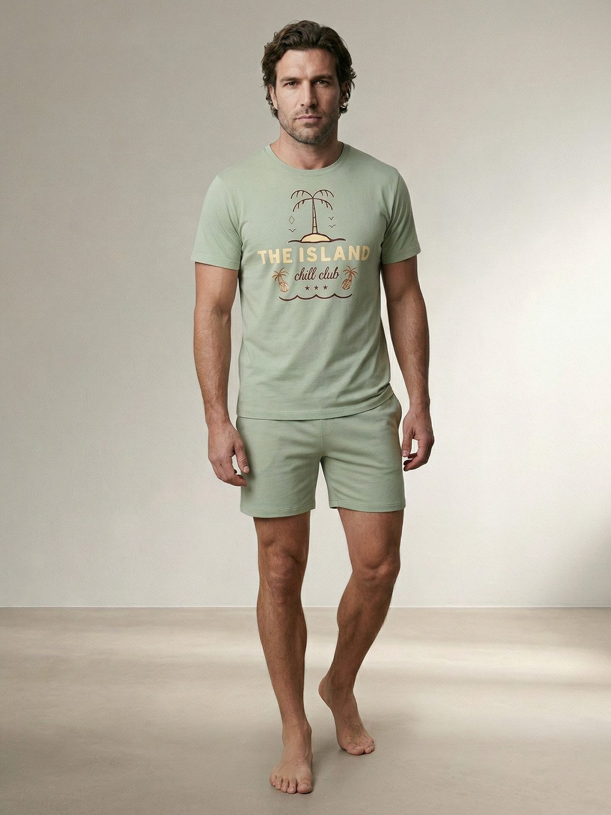 Henry Terre Shorty Island Chill Club Herren kurzarm Pyjama Set M - 5XL