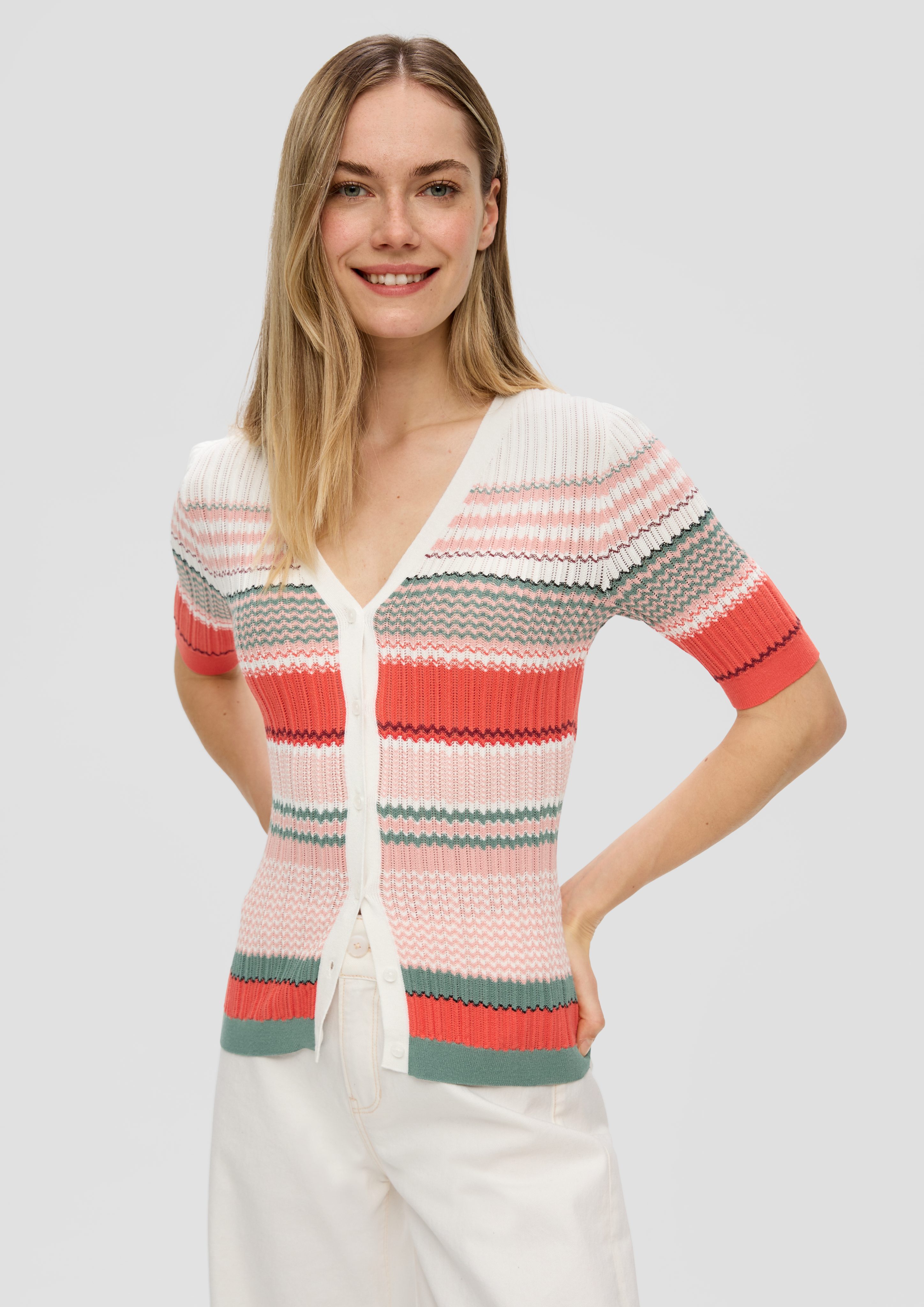 s.Oliver Strickjacke Strickoberteil mit Knöpfen günstig online kaufen