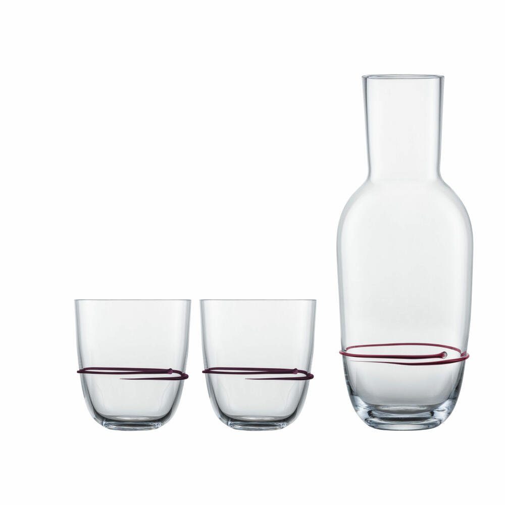 Zwiesel Glas Скло-Set Aura Aubergine, Glas, Karaffe mit 2 Bechern