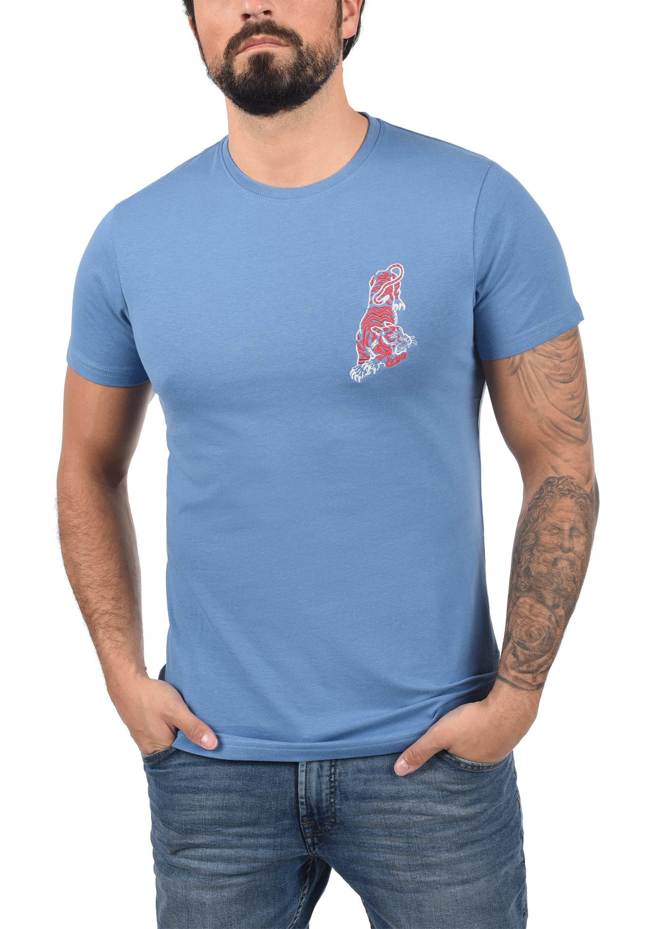 Herren Shirts  Solid Rundhalsshirt SDTee - 21103988 T-Shirt mit Stickerei
