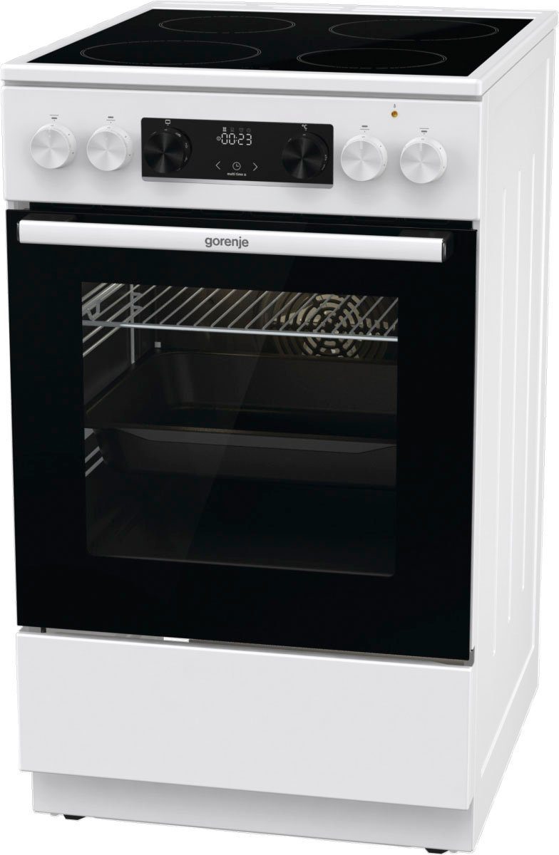 GORENJE Elektro-Standherd GEC5C41WG, Aqua Clean, Perfekte Pizza bei bis zu 275 °C backen
