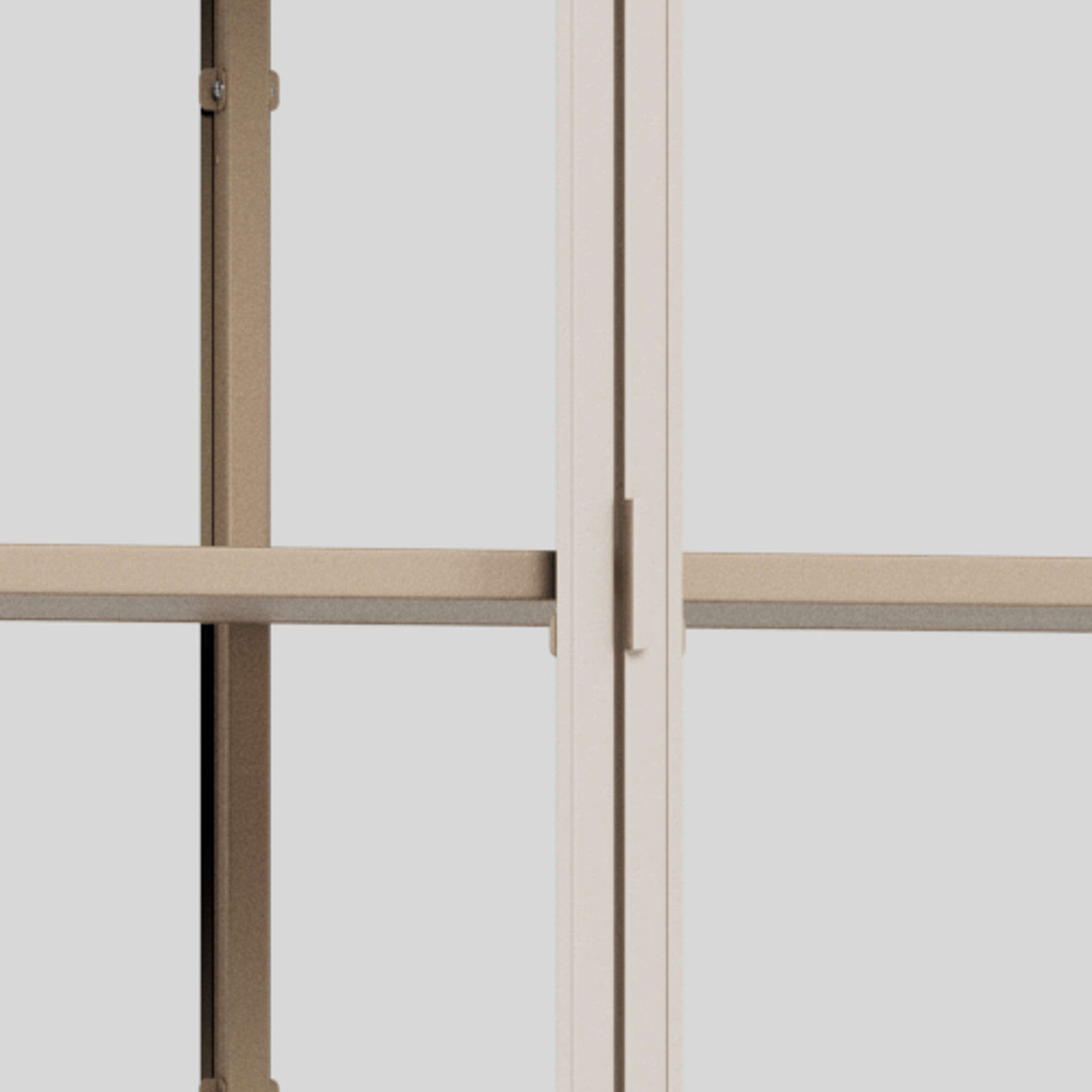 ACTONA GROUP Glasvitrine Seaford, Vitrine Vitrine, grauer Stahl, Oberboden und 4 Einlegeböden, 77x 35 x 185,6 cm