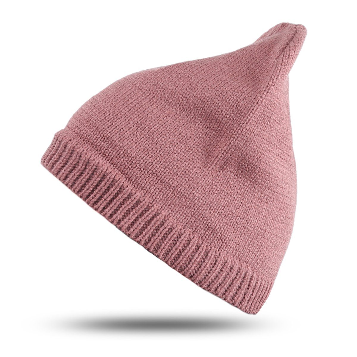 Ungefüttert, unifarben Onesize hellbraun schlicht Strickmütze Strickmütze Sonia Originelli Winter Herbst unisex Beanie