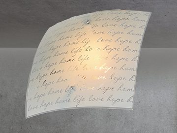 meineWunschleuchte LED Deckenleuchte, Dimmfunktion, LED wechselbar, Warmweiß, kleine flach-e Deckenschalen mit Glas Lampenschirm Weiß, 30 x 30cm