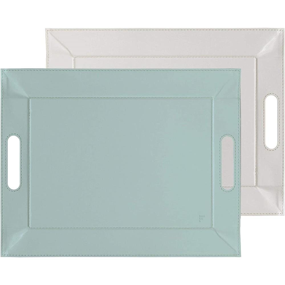 freeform Tablett DUO - Wendetablett, Kunstleder, Mint/Elfenbein, Tischset, spülmaschinengeeignet