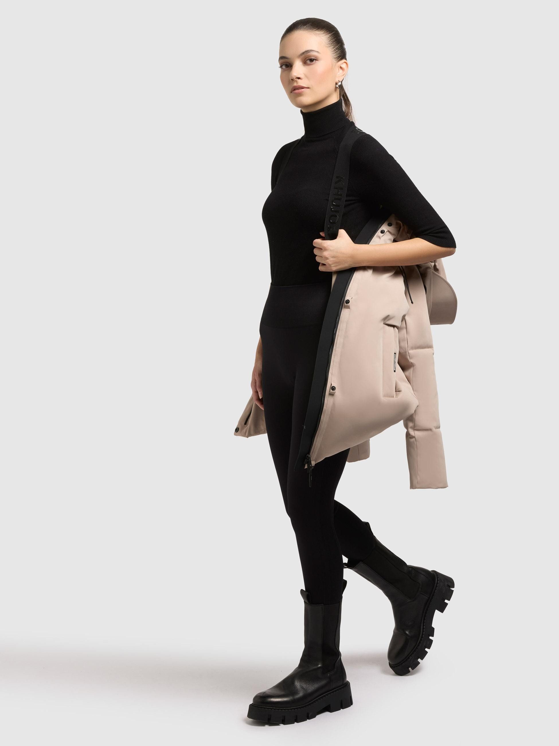 khujo Kurzmantel Allap Warmer Damen Mantel mit innenliegenden Rucksack-Trägern