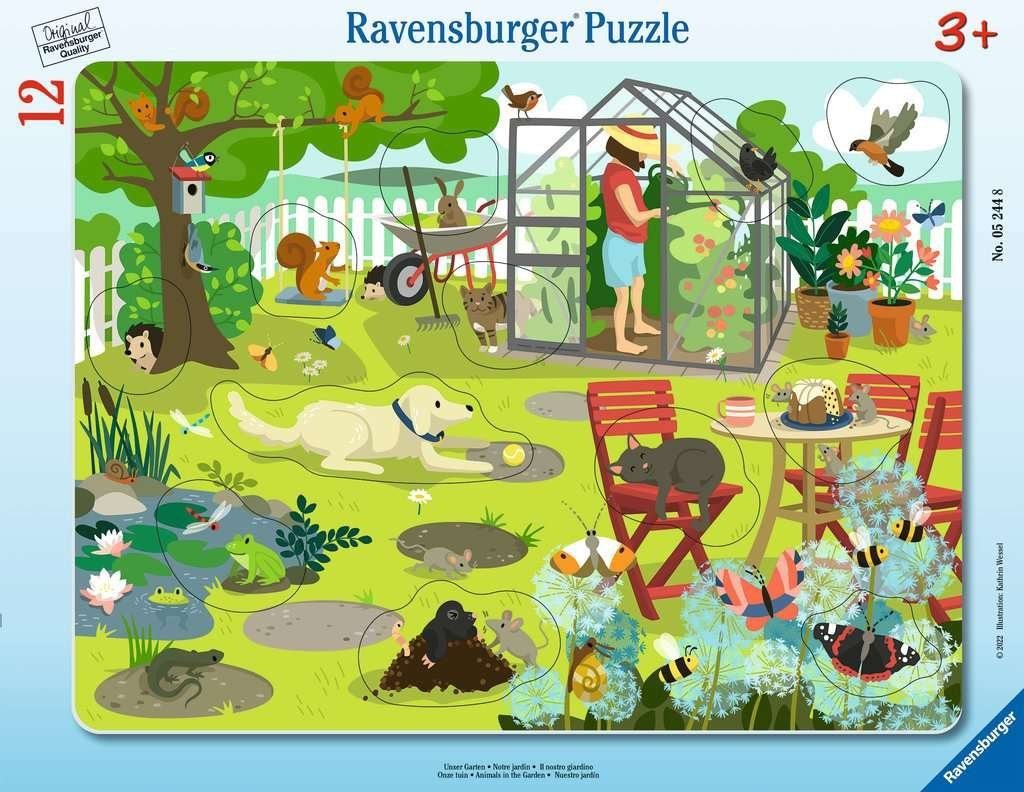 12 Puzzleteile Ravensburger 52448 Ravensburger Unser Kinderpuzzle Puzzle Garten,