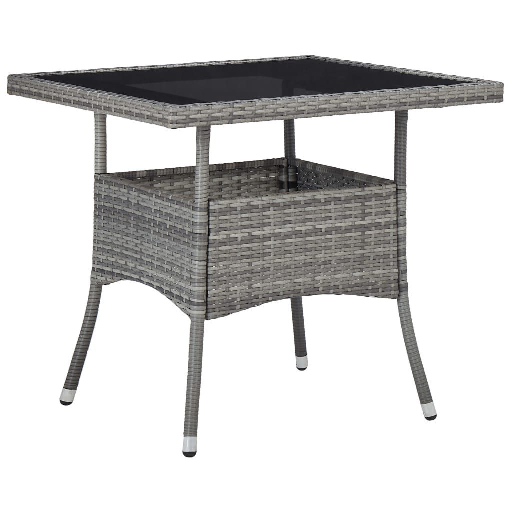DOTMALL Esstisch Garten-Esstisch Grau Poly Rattan günstig online kaufen
