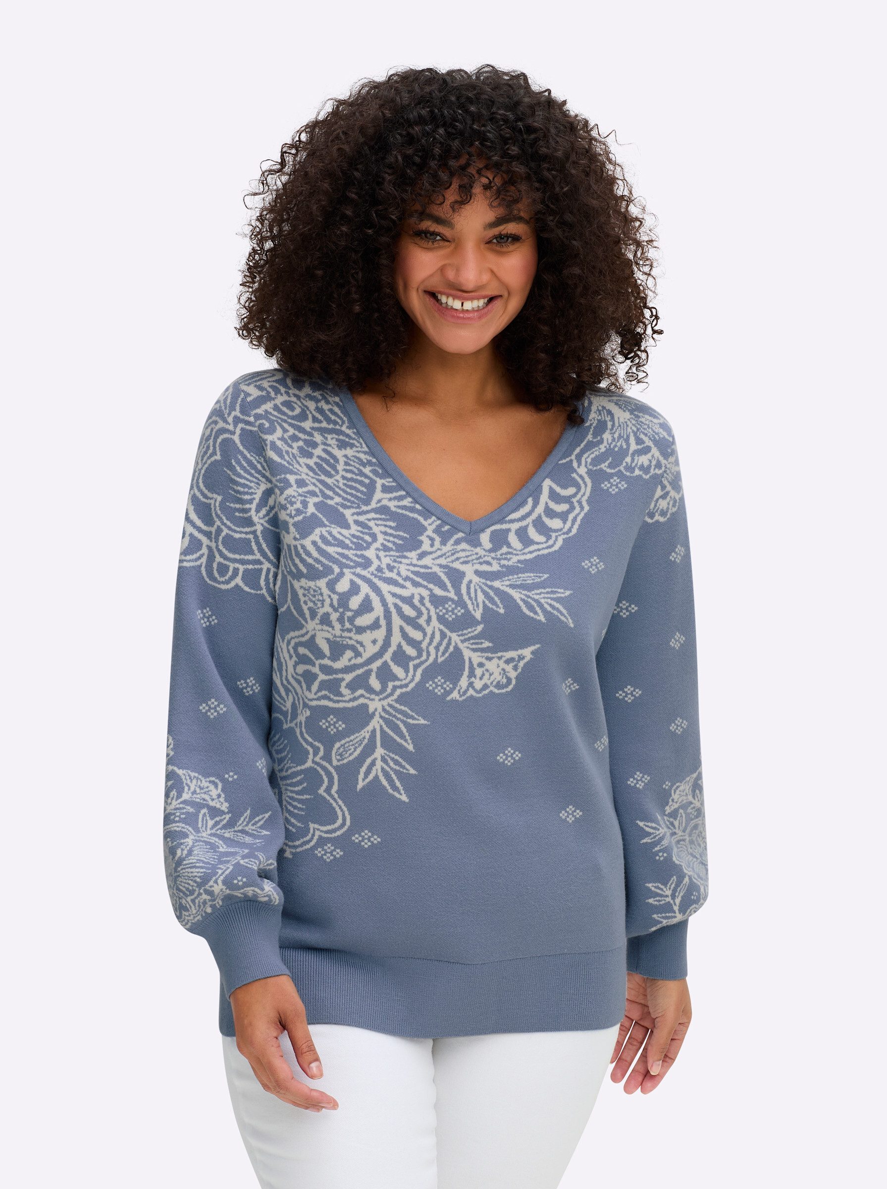 sheego by Joe Browns Strickpullover Jacquardpullover günstig online kaufen