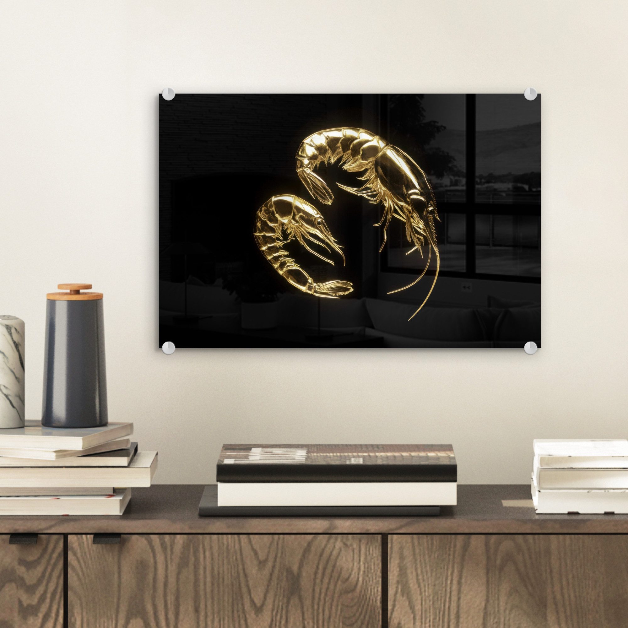 MuchoWow Acrylglasbild Shrimps - Schwarz - günstig online kaufen
