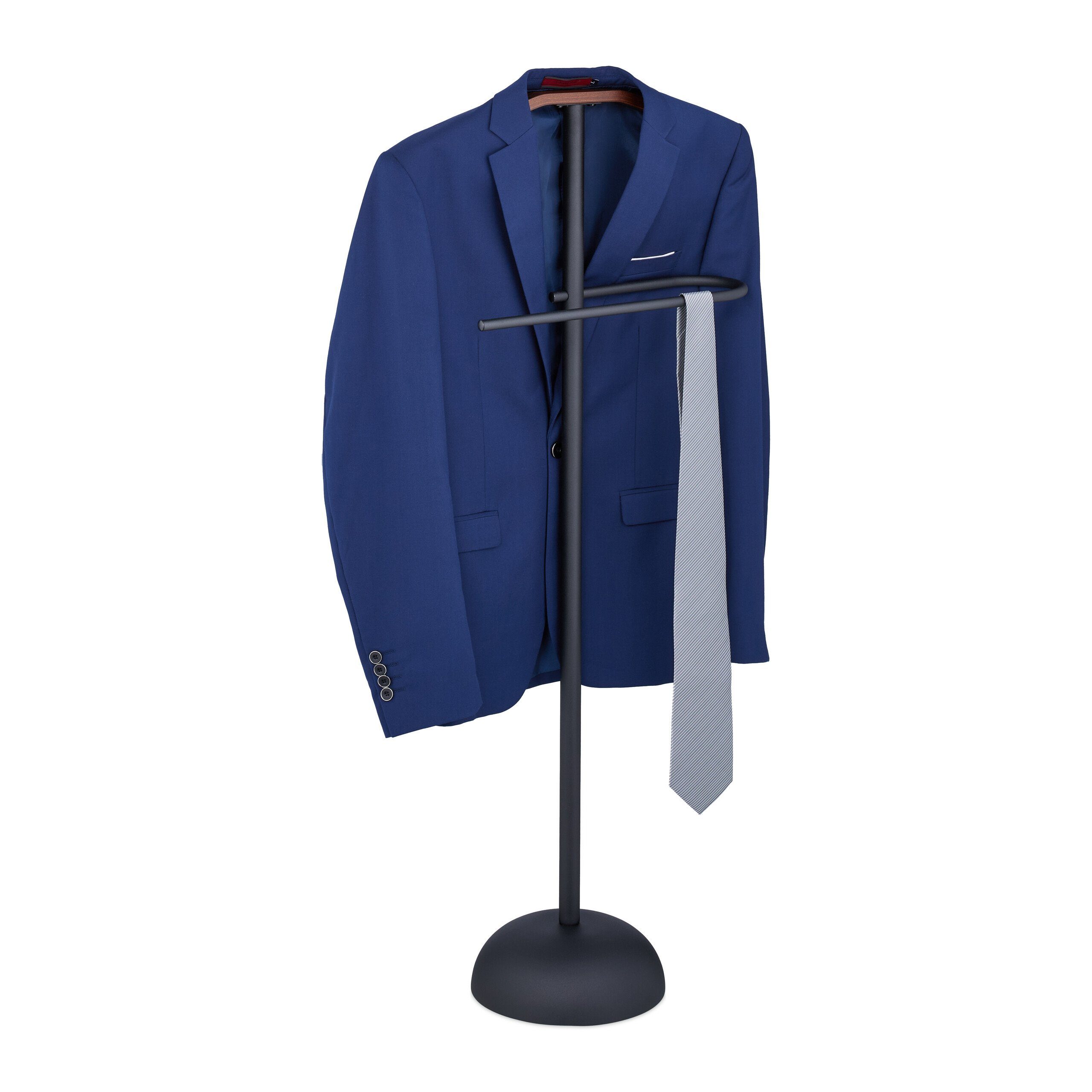 relaxdays Herrendiener in Schwarz & Holzoptik