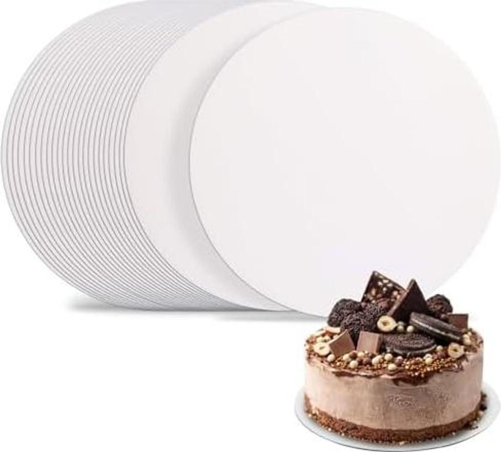 FELIXLEO Kuchenplatte 25 Stück Tortenunterlage Rund 30 cm Cakeboard Weiß, (1-tlg)