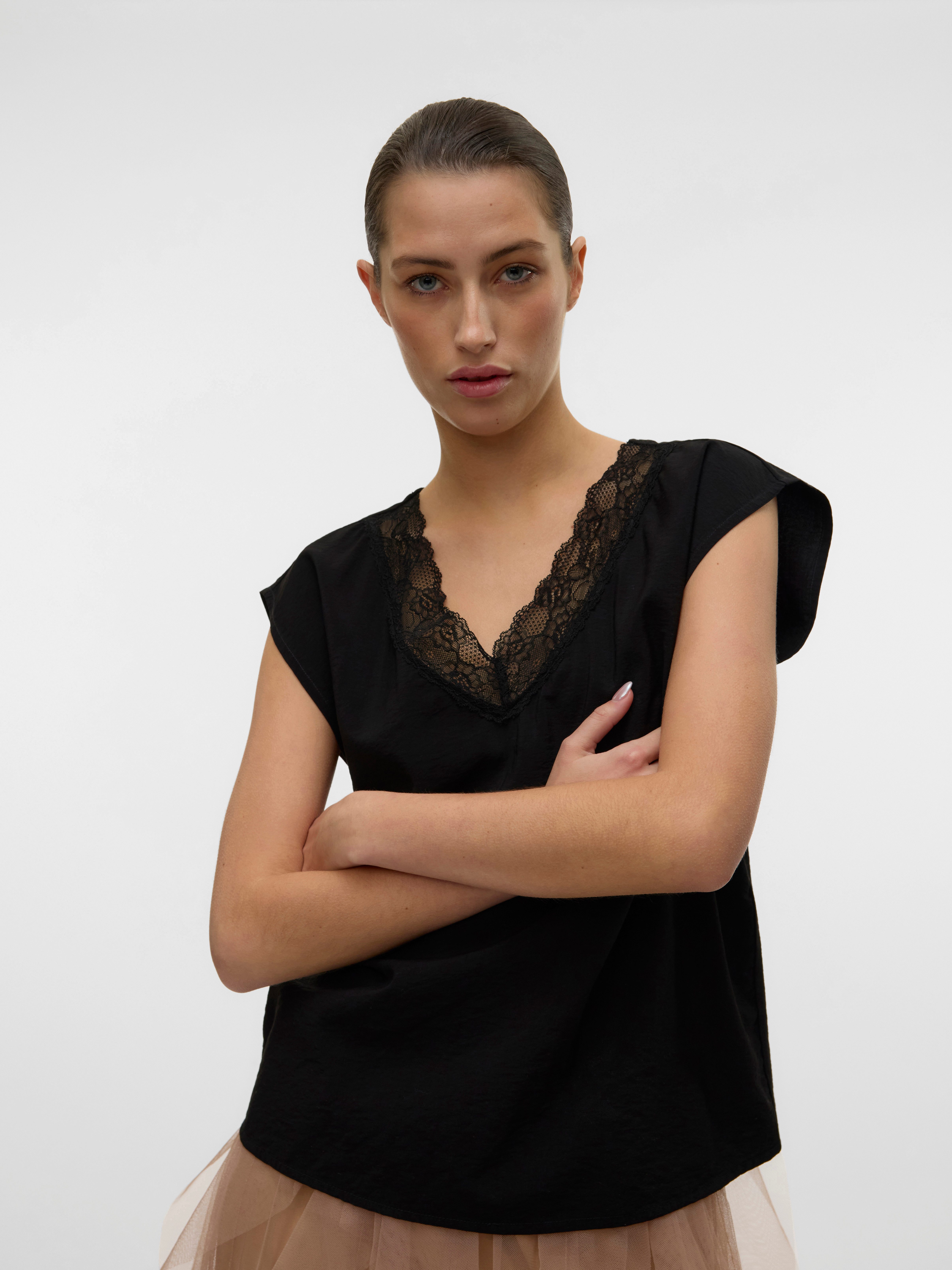 Vero Moda Spitzentop VMSAFA SL V-NECK günstig online kaufen