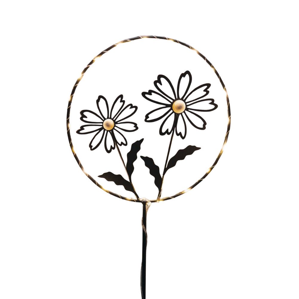 Home-trends24.de Gartenstecker LED Gartenstecker Blume Metall leuchte Deko Erdspieß 100 cm