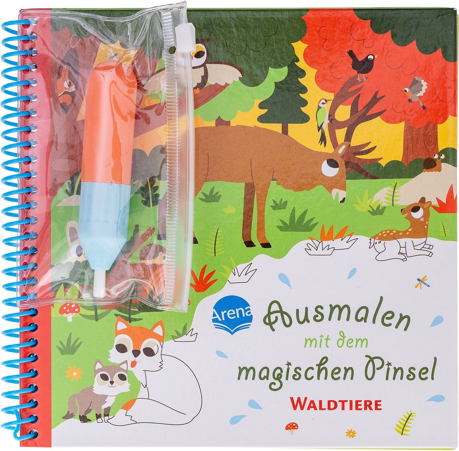 Ausmalen mit dem magischen Pinsel. Waldtiere / Monsieur Dupont, Malbuch mit Wassertankstift für Kinder ab 3 Jahren. Selbstständige Beschäftigung. Malen ohne Flecken