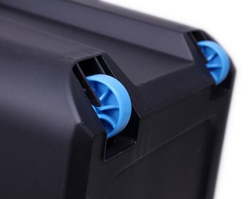 ONDIS24 Aufbewahrungsbox Lagerbox Transportbox Multifunktionsbox Scuba XL mit umlaufender Deckeldichting schwarz mit transparentem Deckel