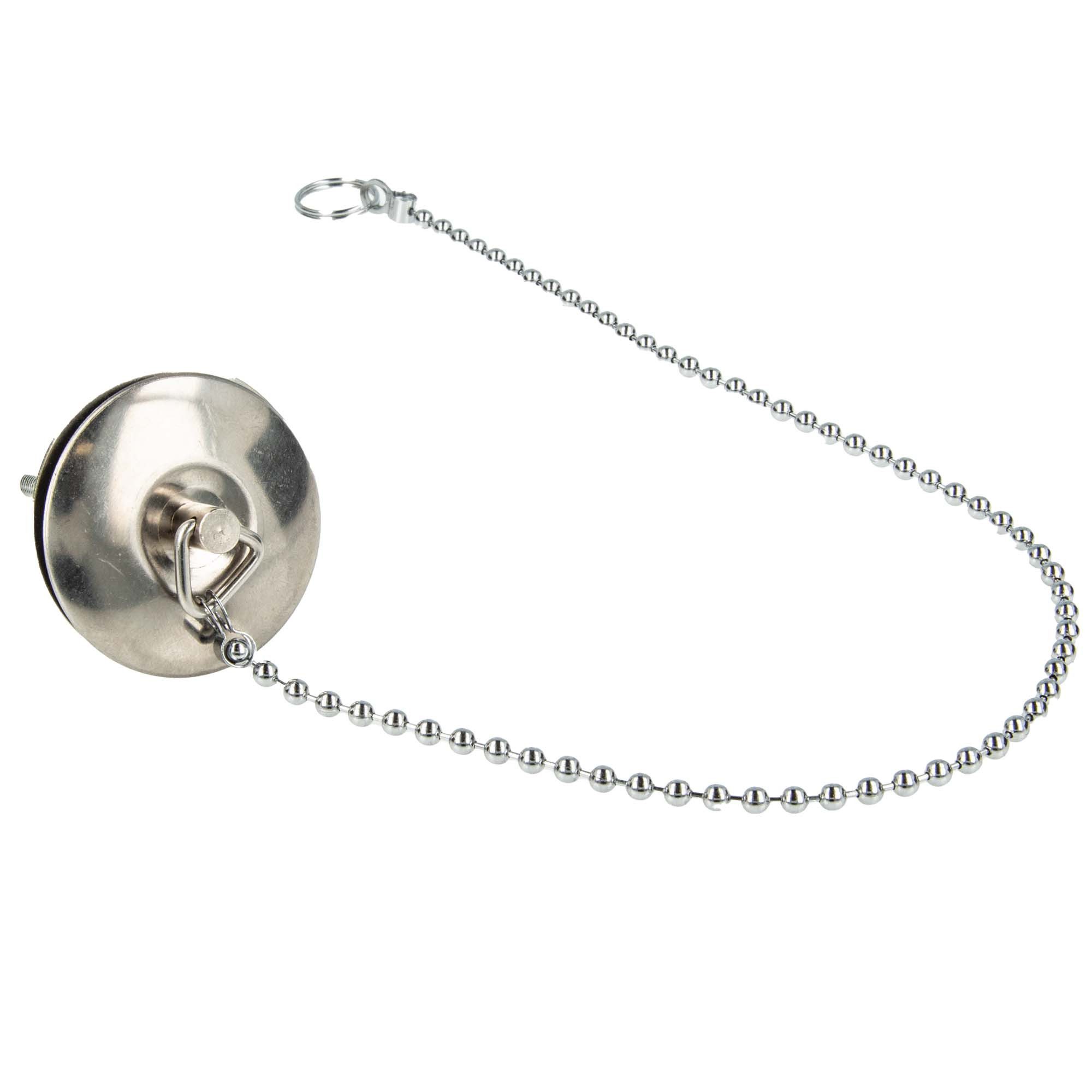 tecuro Ablaufventil Ventilstopfen Kugelkette 30 cm x Ø 3,6 mm, verchromt